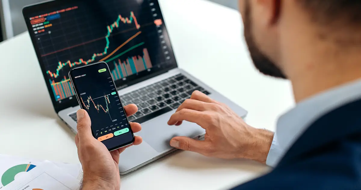 Analyse du graphique de croissance des investissements de l'indice de données de trading