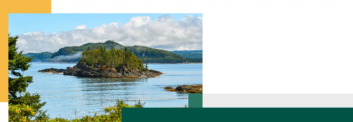 Vue du pittoresque parc national du Bic